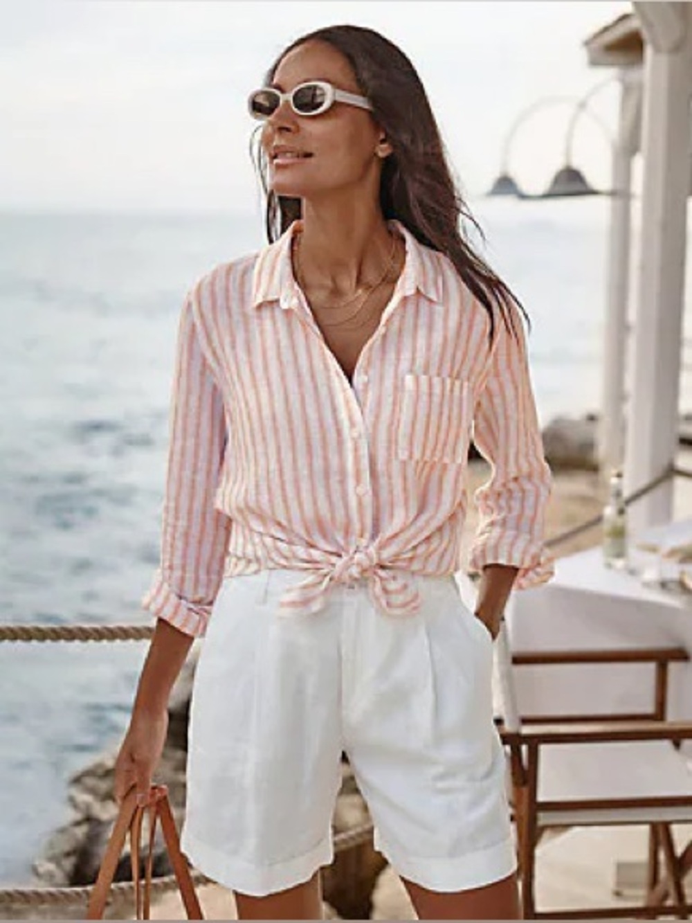 Linen button up top NWT
